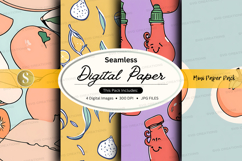Seamless digital paper pack with hand drawn doodles and text Product Image 1