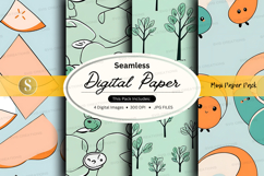 Seamless digital paper texture with cute doodle designs Product Image 1