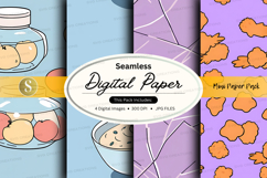 Seamless digital paper pack with watercolor textures and jar Product Image 1