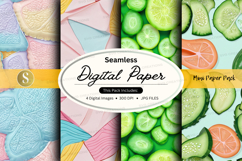 Seamless digital paper pack lime green texture background Product Image 1