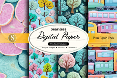 Seamless digital paper patterns floral vintage mockup Product Image 1