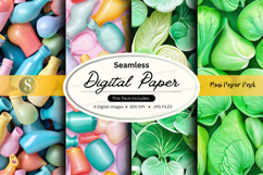 Seamless digital paper pack with pastel watercolor textures Product Image 1