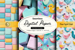 Seamless digital paper pack pastel textures backgrounds Product Image 1