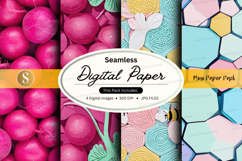 Seamless digital paper textures pink floral pastel backgroun Product Image 1