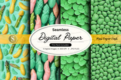 Seamless digital paper textures green floral pack Product Image 1