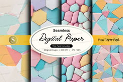 Seamless digital paper pack pastel geometric textures backgr Product Image 1