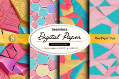 Seamless digital paper pack with geometric pastel patterns Product Image 1