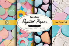Seamless digital paper pack pastel watercolor textures backg Product Image 1