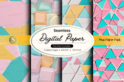 Seamless digital paper pack with pastel geometric patterns Product Image 1