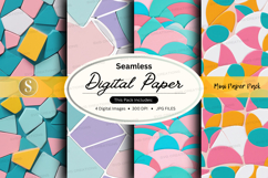 Seamless digital paper patterns pastel colorful backgrounds Product Image 1