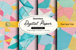 Seamless digital paper pack pastel geometric patterns design Product Image 1