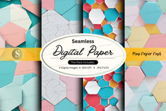 Seamless digital paper pack with pastel geometric patterns Product Image 1