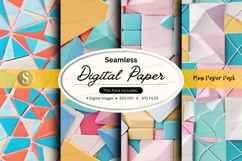 Seamless digital paper pack with geometric pastel patterns Product Image 1