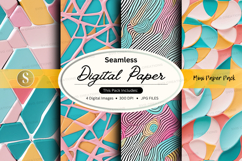 Seamless digital paper patterns colorful geometric textures Product Image 1