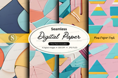 Seamless digital paper pack with pastel geometric patterns Product Image 1