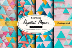 Seamless digital paper pack with geometric pastel triangles Product Image 1