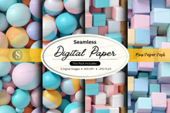 Seamless digital paper textures pack pastel colors backgroun Product Image 1
