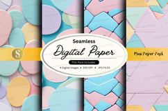 Seamless digital paper textures pastel geometric patterns Product Image 1