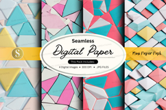 Seamless digital paper pack colorful geometric triangles Product Image 1