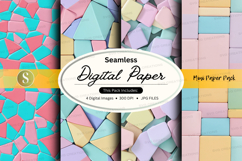 Seamless digital paper pack colorful geometric patterns back Product Image 1