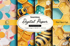 Seamless digital paper pack with honeycomb and geometric pat Product Image 1