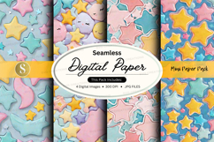 Seamless digital paper pack colorful watercolor textures Product Image 1