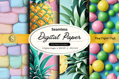 Seamless digital paper pack colorful patterns background Product Image 1