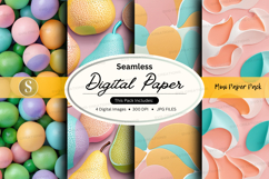 Seamless digital paper pack with pastel polka dots and water Product Image 1