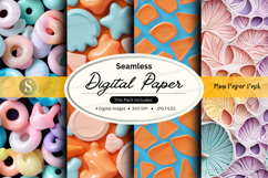 Seamless digital paper pack with floral and geometric patter Product Image 1