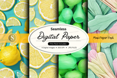 Seamless digital paper pack with citrus and avocado textures Product Image 1