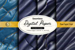 Seamless blue leather digital paper texture pack background Product Image 1