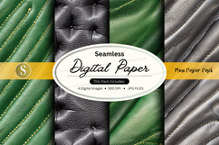 Seamless digital paper texture green leather mockup design Product Image 1