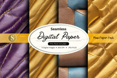 Seamless digital paper textures pack purple gold mockup Product Image 1