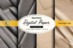 Seamless digital paper texture mockup with leather backgroun Product Image 1
