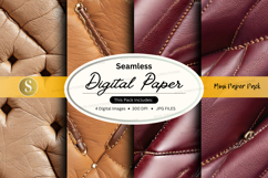 Seamless digital paper texture with quilted leather backgrou Product Image 1