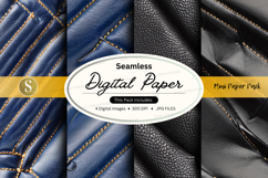 Seamless blue denim digital paper texture pack background Product Image 1