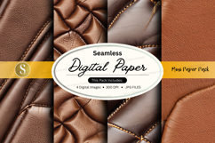 Seamless brown leather digital paper texture mockup Product Image 1