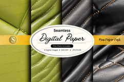 Seamless digital paper texture green quilted mockup Product Image 1