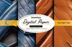 Seamless digital paper texture brown leather mockup design Product Image 1