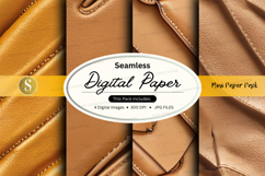 Seamless tan leather digital paper texture pack mockup Product Image 1