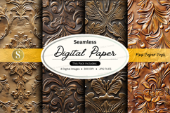 Seamless gold damask digital paper texture pack vintage Product Image 1