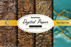 Seamless digital paper textures pack vintage gold floral des Product Image 1