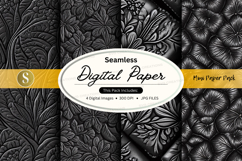 Seamless dark floral digital paper texture background Product Image 1