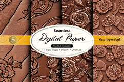 Seamless rose digital paper pad mockup brown gold Product Image 1