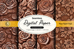 Seamless digital paper rose floral texture background Product Image 1