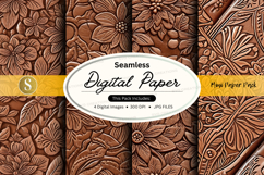Seamless digital paper pack floral brown vintage design Product Image 1