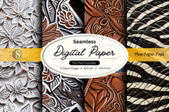 Seamless digital paper pack floral vintage textures Product Image 1