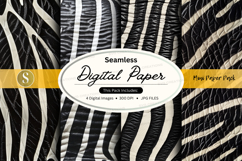 Seamless black white digital paper texture pack design Product Image 1