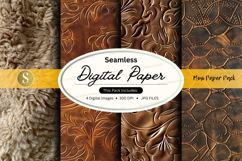 Seamless digital paper pack vintage floral texture backgroun Product Image 1