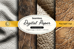 Seamless digital paper textures pack with crocodile skin pat Product Image 1